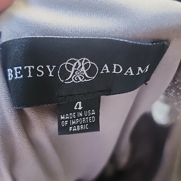 Betsy & Adam Metallic Purple Sleeveless Cocktail Midi Dress - Picture 11 of 13